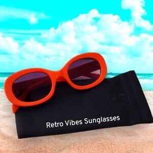 🎯🎯SALE🎯🎯NWT Orange Oval Retro Style Sunglasses UV Protection